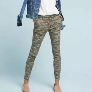 Anthropologie Hei Hei Green Camo Slim Utility Cargo Ankle Pant